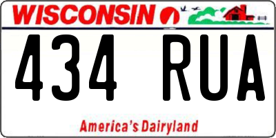 WI license plate 434RUA