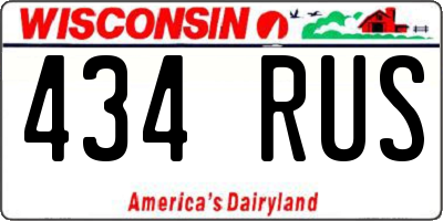 WI license plate 434RUS