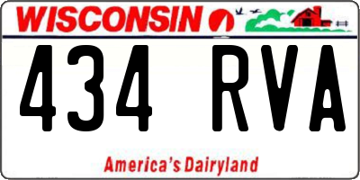 WI license plate 434RVA