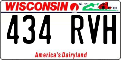 WI license plate 434RVH