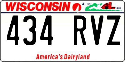 WI license plate 434RVZ