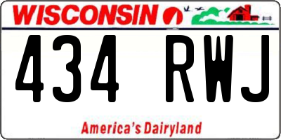 WI license plate 434RWJ