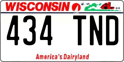 WI license plate 434TND