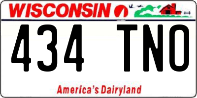 WI license plate 434TNO