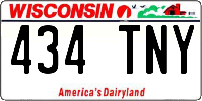 WI license plate 434TNY