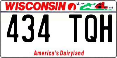 WI license plate 434TQH