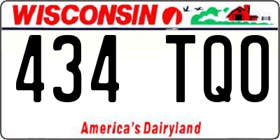 WI license plate 434TQO