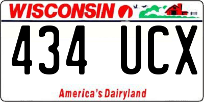 WI license plate 434UCX