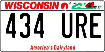 WI license plate 434URE