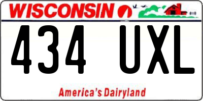 WI license plate 434UXL