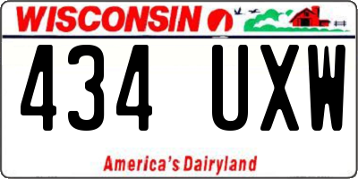 WI license plate 434UXW