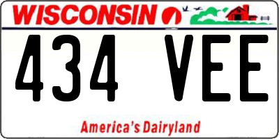 WI license plate 434VEE