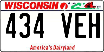 WI license plate 434VEH