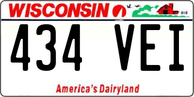 WI license plate 434VEI