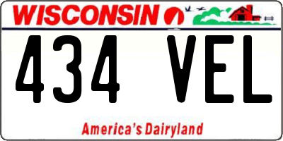 WI license plate 434VEL