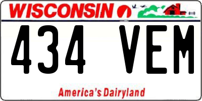 WI license plate 434VEM