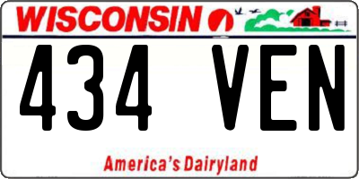WI license plate 434VEN