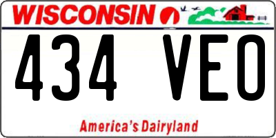 WI license plate 434VEO