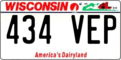 WI license plate 434VEP