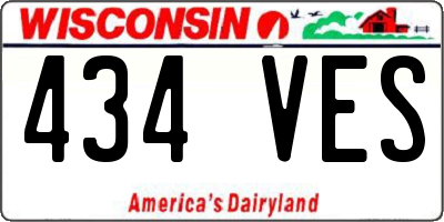 WI license plate 434VES