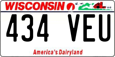 WI license plate 434VEU