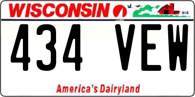 WI license plate 434VEW