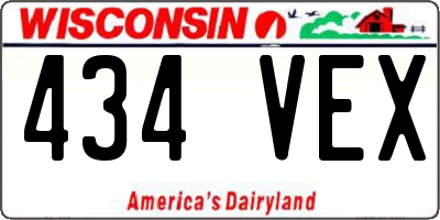 WI license plate 434VEX