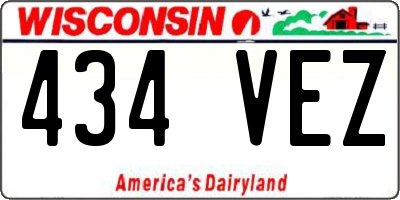 WI license plate 434VEZ