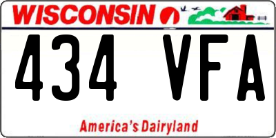WI license plate 434VFA