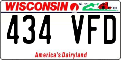 WI license plate 434VFD
