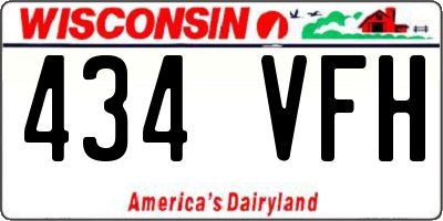 WI license plate 434VFH