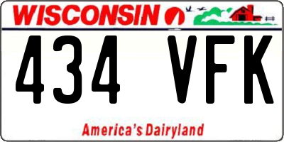 WI license plate 434VFK