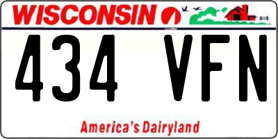 WI license plate 434VFN
