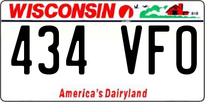 WI license plate 434VFO