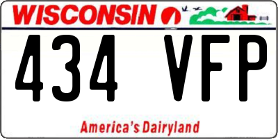 WI license plate 434VFP