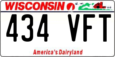 WI license plate 434VFT