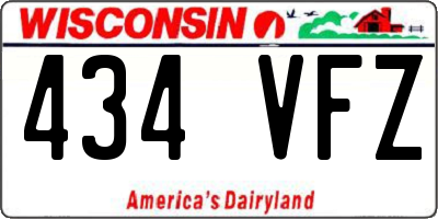 WI license plate 434VFZ