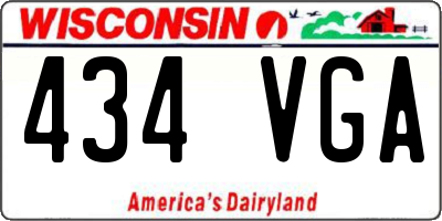 WI license plate 434VGA
