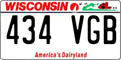 WI license plate 434VGB