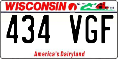 WI license plate 434VGF