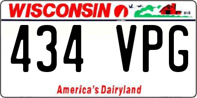 WI license plate 434VPG