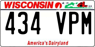 WI license plate 434VPM