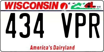 WI license plate 434VPR