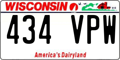 WI license plate 434VPW