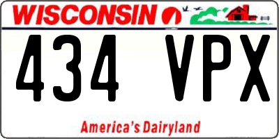 WI license plate 434VPX