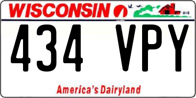 WI license plate 434VPY