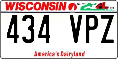 WI license plate 434VPZ