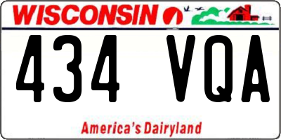 WI license plate 434VQA