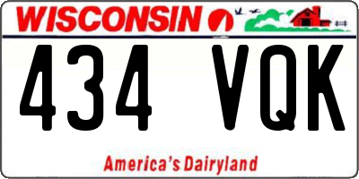 WI license plate 434VQK