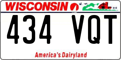WI license plate 434VQT